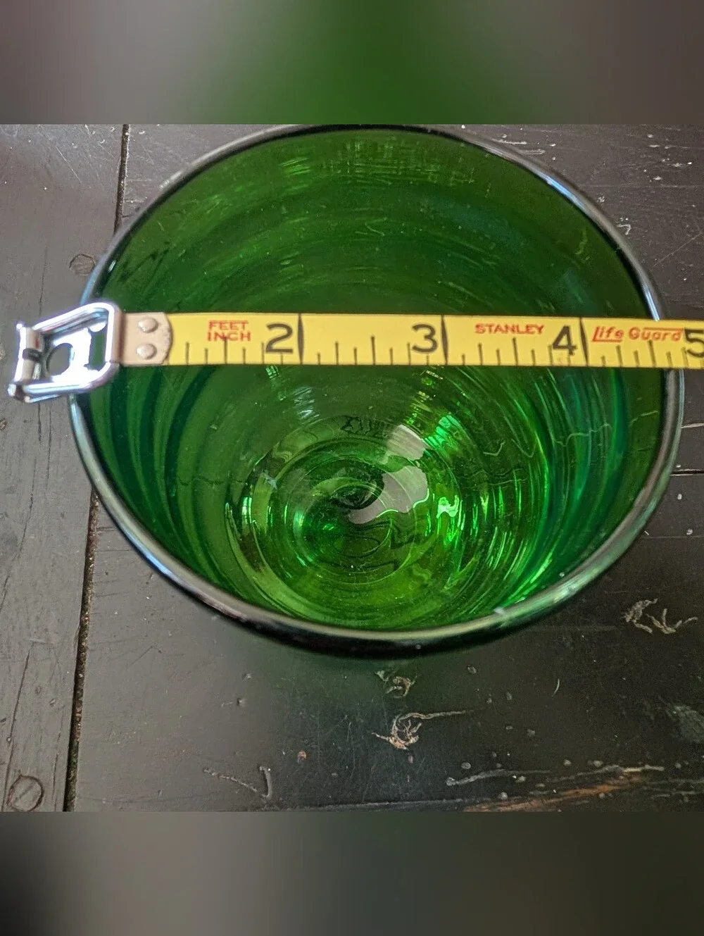 Vintage Mid-Century Florist Emerald Green Beehive Glass Vase Planter Bowl Decor